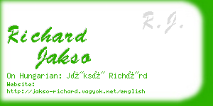richard jakso business card